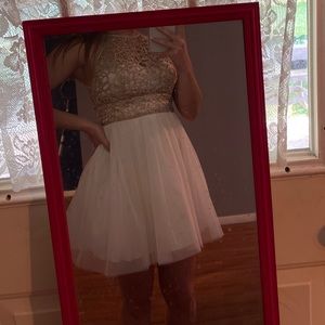 Gold dress with white sparkly bottom